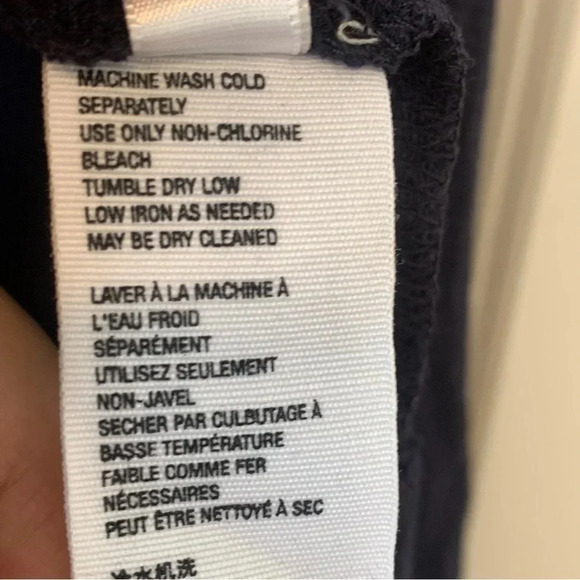 Free People Billie Crop Top Cotton Modal Long Sleeve Puff Cuff Navy Blue XS - Picture 7 of 10